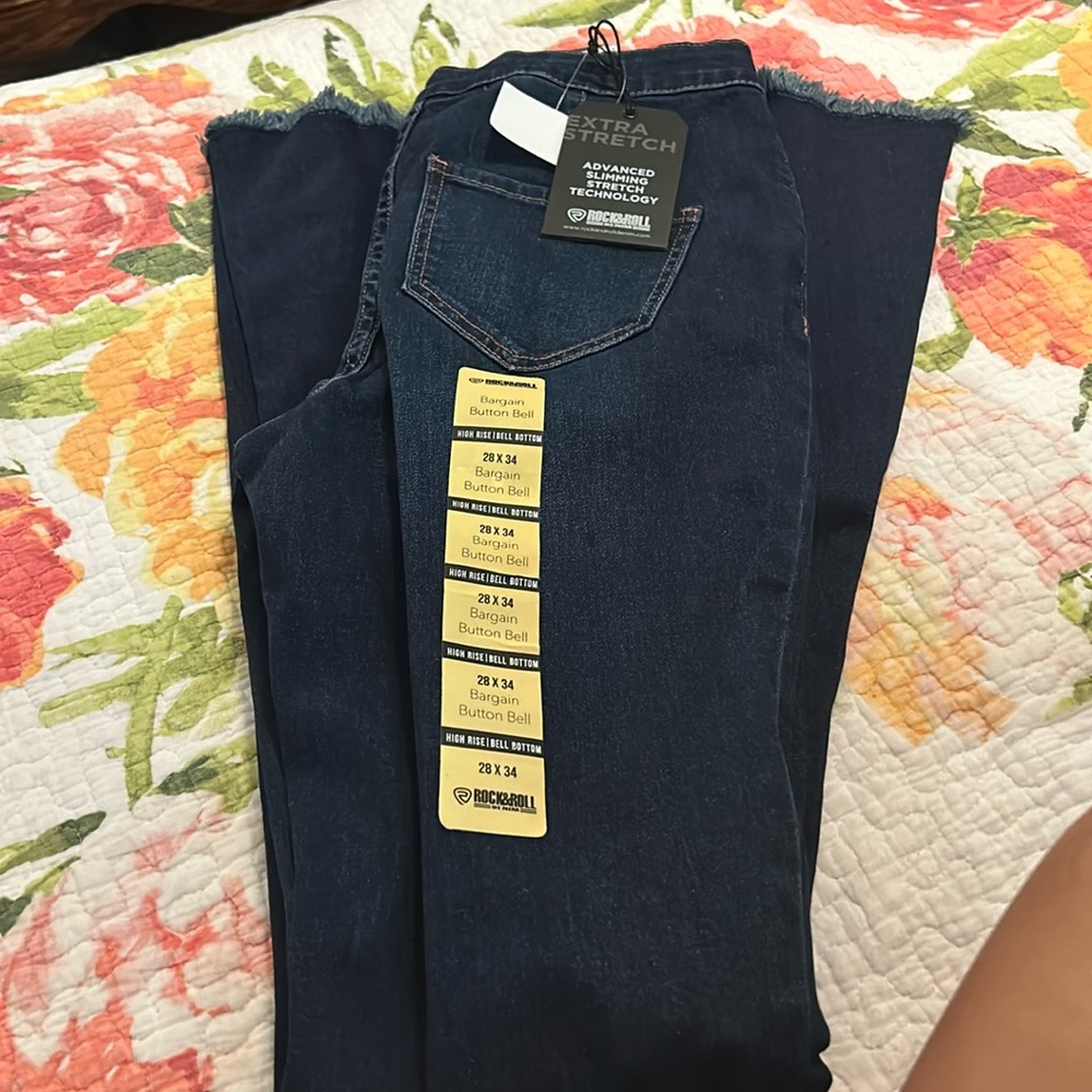 Dark blue denim, rock ‘n’ roll jeans